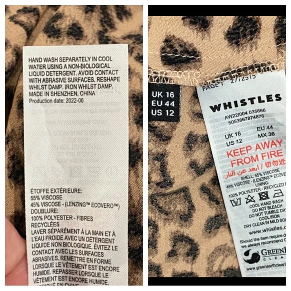 Whistles Jungle Cheetah Shirred Midi Dress leopard animal print 16891 - Picture 15 of 16